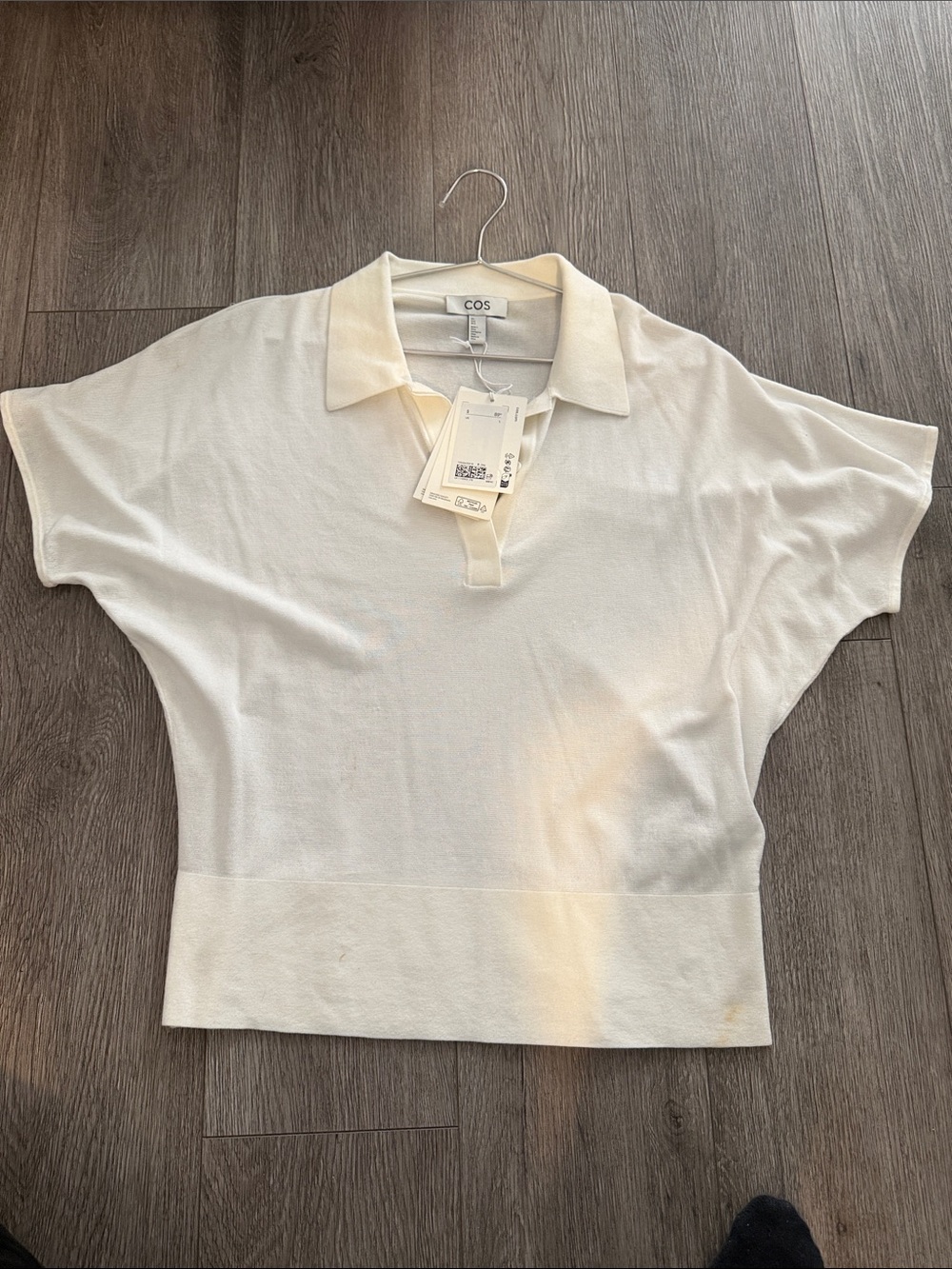 COS Cream Short-Sleeve Knit Polo